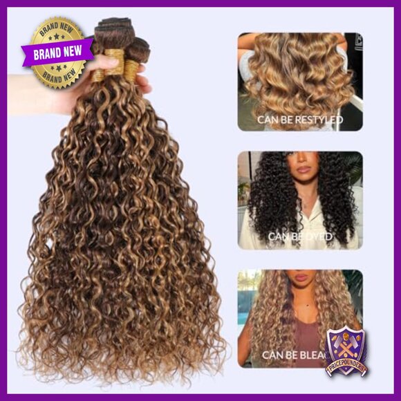 18 Inch Human Hair Extensions Water Wave Curly Bundle Virgin Hair main image 5